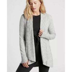 Athleta Pranayama Restore Wrap Cardigan Sweater Heather Gray Size S